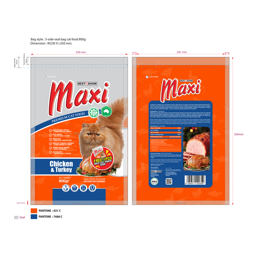 Maxi Cat Chicken & Turkey — Chicken & Turkey (800 g + FREE Stopworm)