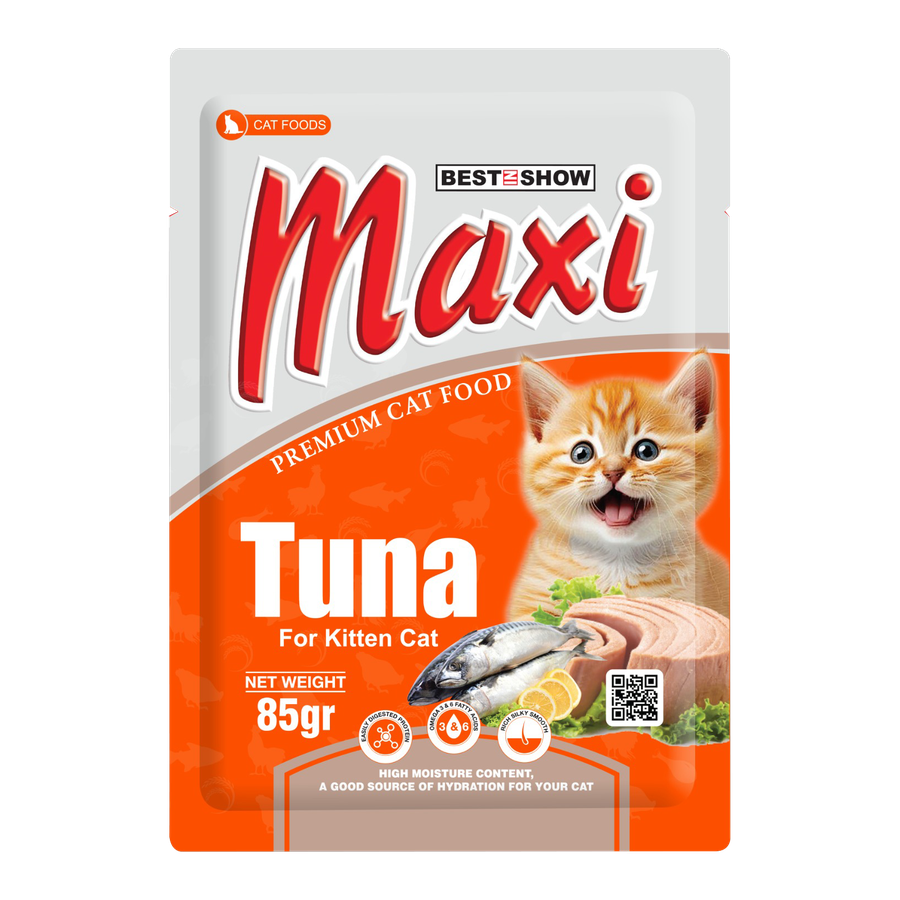 [PAKET HEMAT 12 PCS] Maxi Pouch — Tuna (Kitten) (85 g)