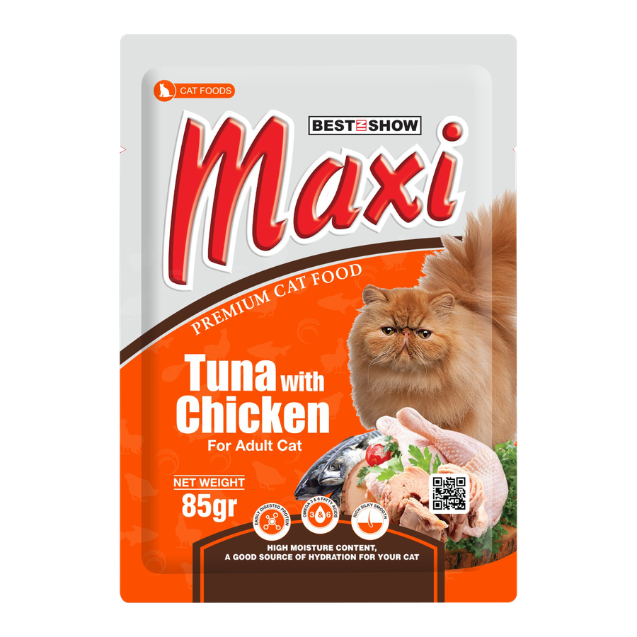 [PAKET HEMAT 12 PCS] Maxi Pouch — Tuna with Chicken (85 g)