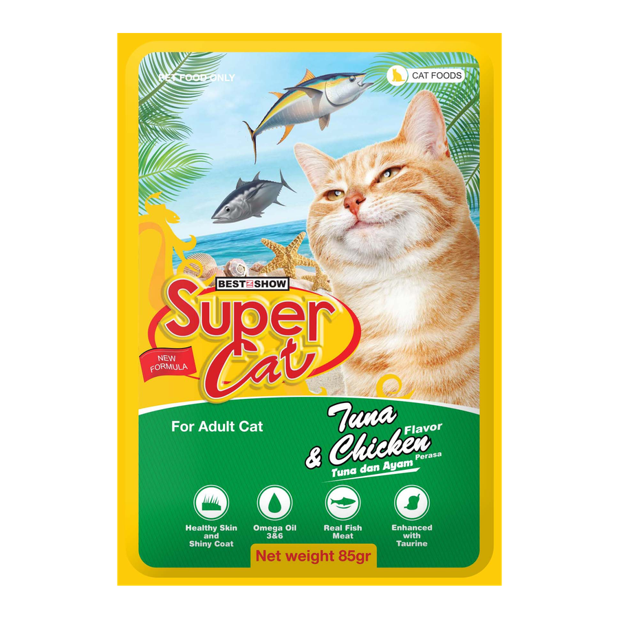 SuperCat Pouch — Tuna & Chicken Flavor (85 g)