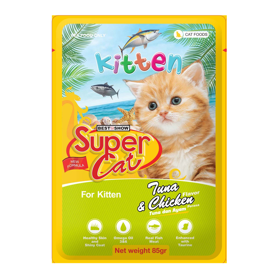 SuperCat Pouch — Tuna & Chicken Flavor (Kitten) (85 g)