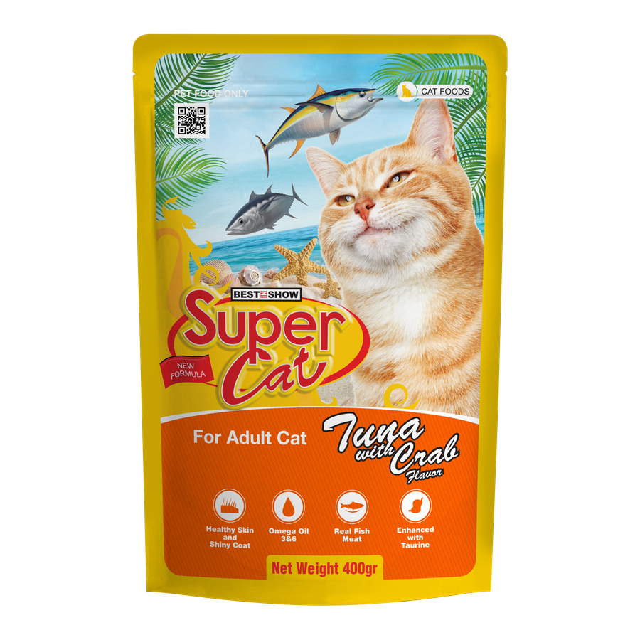 SuperCat Pouch — Tuna with Crab Flavor (400 g)